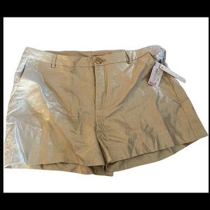 Women's Plus Gibson Latimer gold shimmer shorts size 16